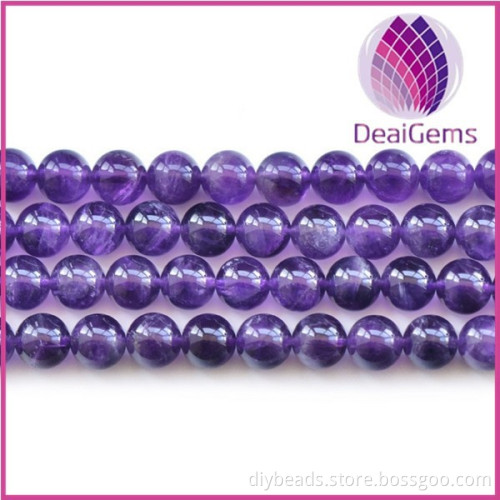 10mm natural amethyst round beads